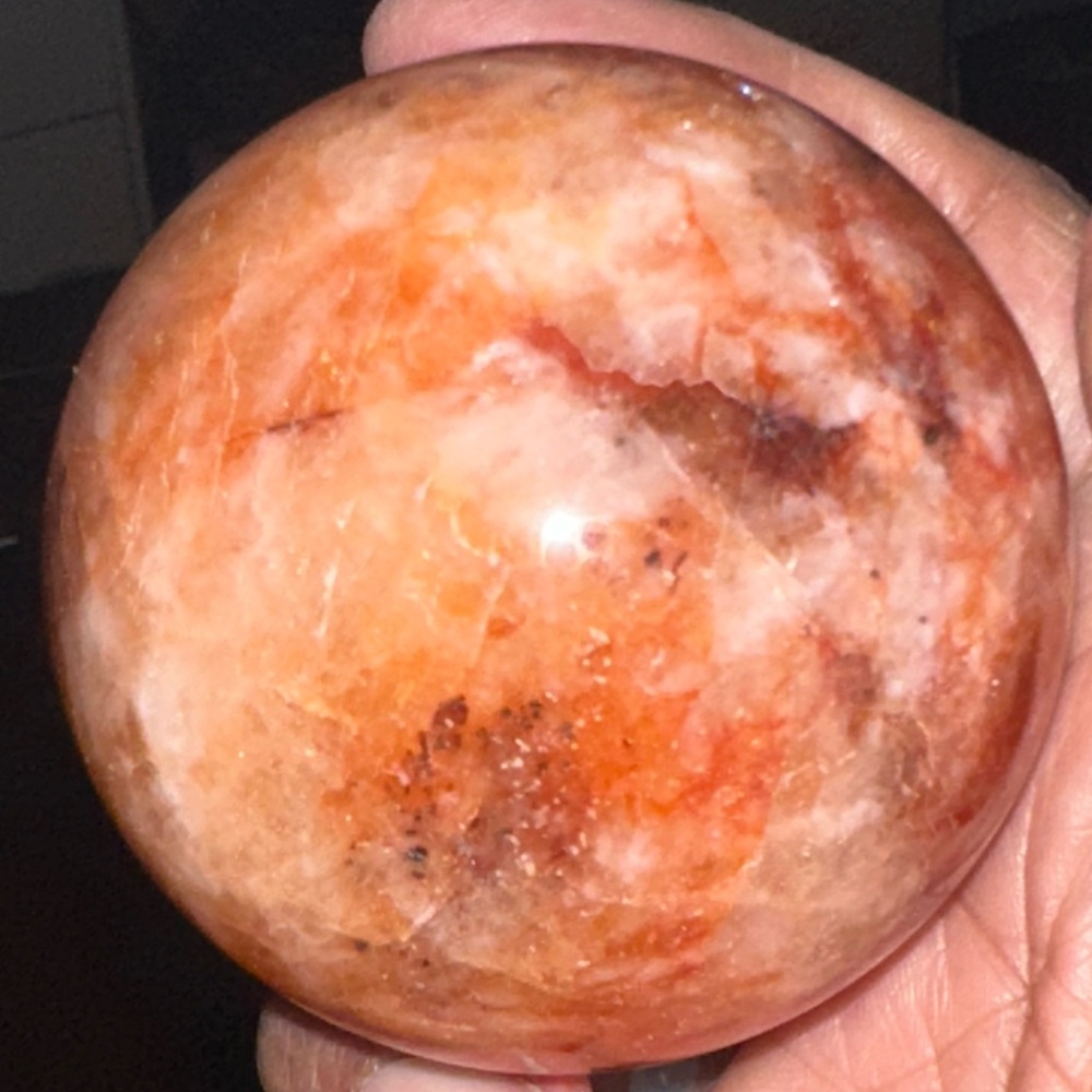 Fire Quartz XL Crystal Sphere- Goodness, Gracious, Great Ball of Fire Quartz! - Picture 6 of 10